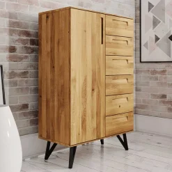 Wohnen Highboards<91x140x45 Wohnzimmerschrank mit sechs Schubladen - Mandirov