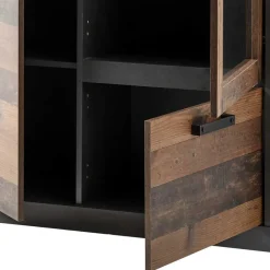 Wohnen Vitrinen<97x201x40 Wohnzimmerschrank mit Glastür - Timuras