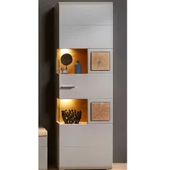 Wohnen Vitrinen<65x205x37 Wohnzimmerschrank mit Glaseinsätzen - Fraguca I