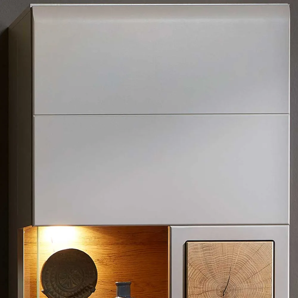 Wohnen Vitrinen<65x205x37 Wohnzimmerschrank mit Glaseinsätzen - Fraguca I