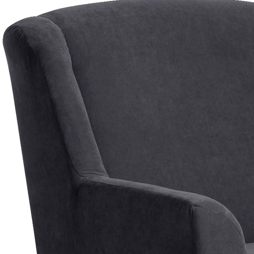 Wohnen Sessel<XXL Velours Sessel in Anthrazit - Renero