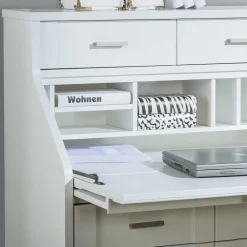 Wohnen Tische<Zeitloser Sekretär Schrank in Weiß lackiert - Ballon