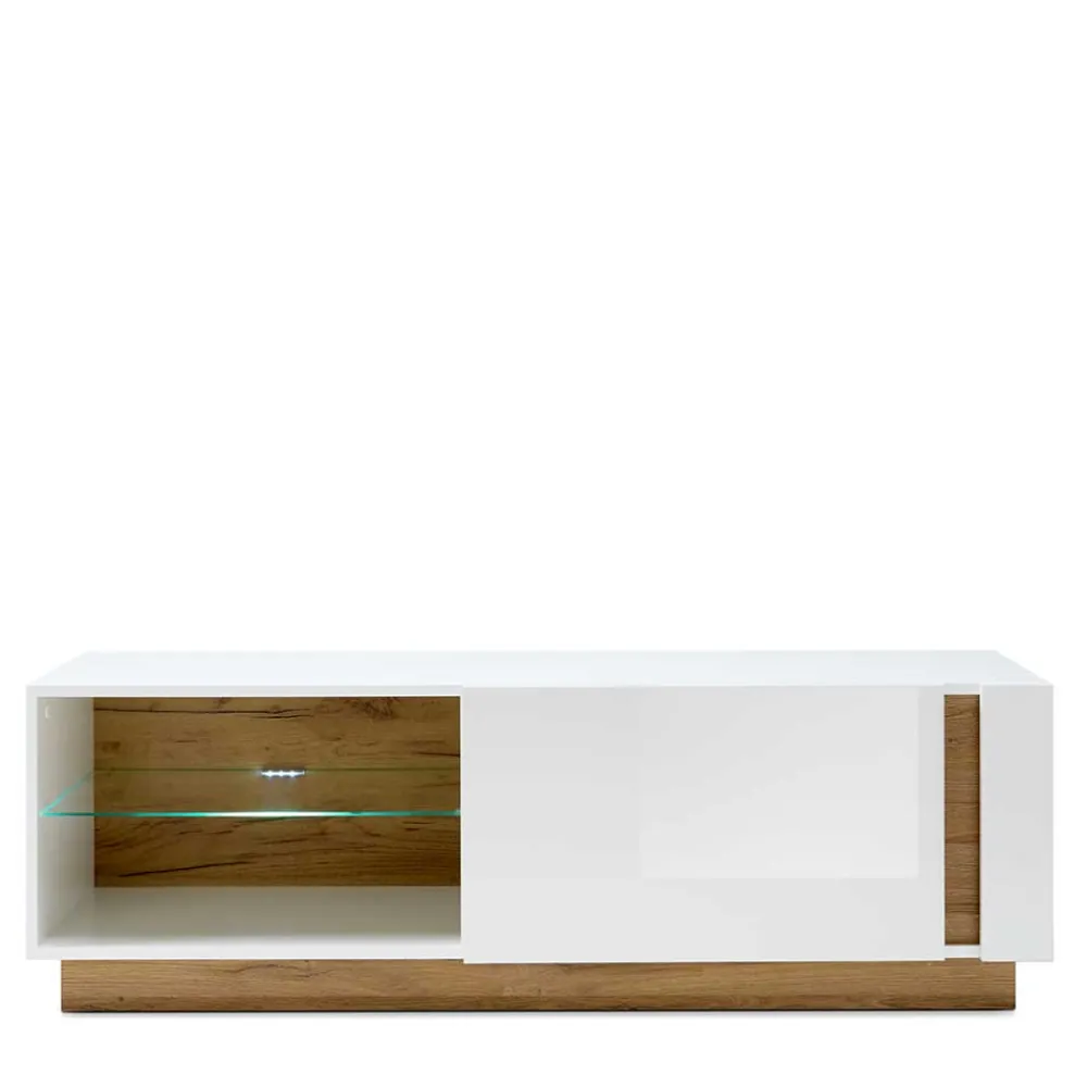 Wohnen Tv & Hifi-Möbel|Lowboards<Zweifarbiges TV Board mit Klappe - Myrda