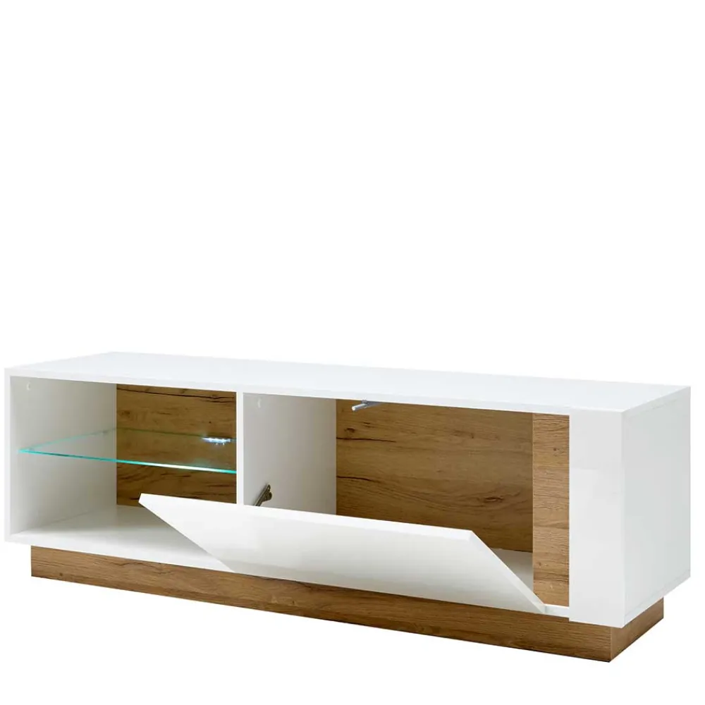 Wohnen Tv & Hifi-Möbel|Lowboards<Zweifarbiges TV Board mit Klappe - Myrda