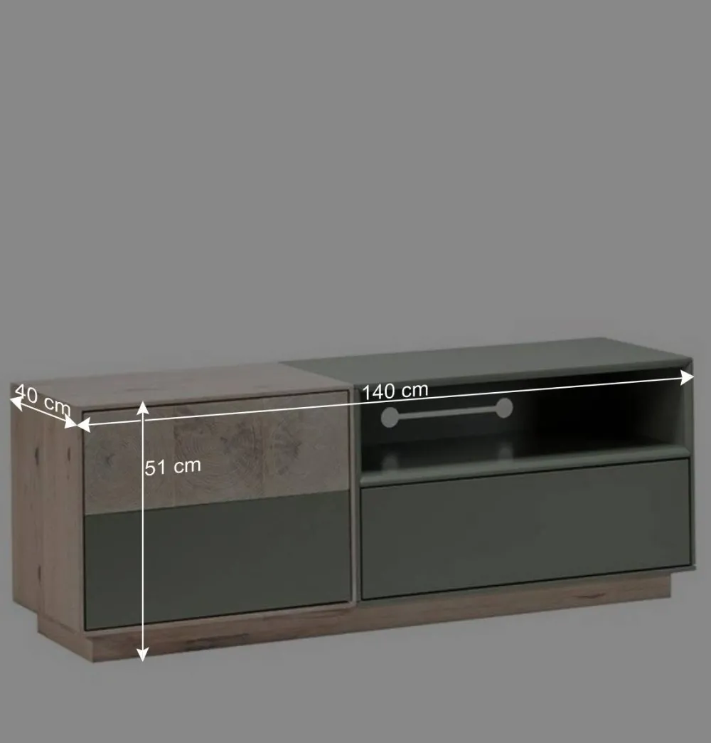 Wohnen Tv & Hifi-Möbel|Lowboards<Zweifarbiges TV Board mit Gerätefach - Ajevos