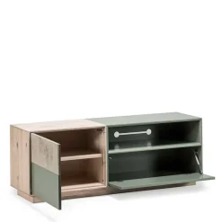Wohnen Tv & Hifi-Möbel|Lowboards<Zweifarbiges TV Board mit Gerätefach - Ajevos