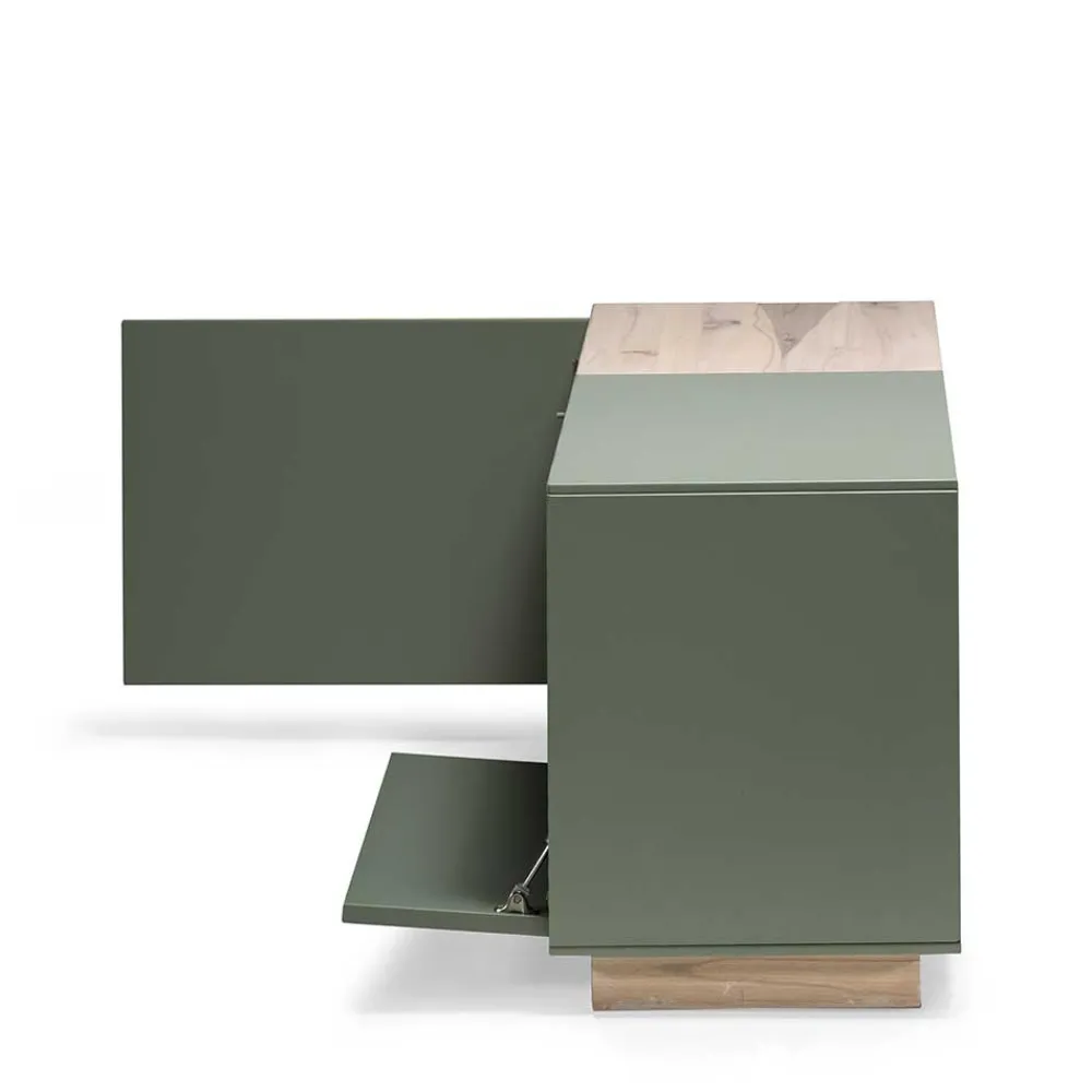Wohnen Tv & Hifi-Möbel|Lowboards<Zweifarbiges TV Board mit Gerätefach - Ajevos