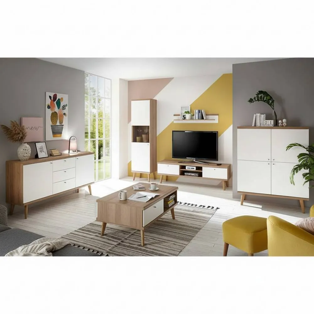 Wohnen Wohnwände<Zweifarbiges Wohnzimmer Möbel Set - Cablos (sechsteilig)