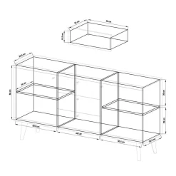 Wohnen Wohnwände<Zweifarbiges Wohnzimmer Möbel Set - Cablos (sechsteilig)