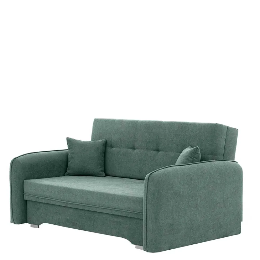 Wohnen Betten|Sofas<Zweisitzer Schlafsofa in Mintgrün Velours - Ronn
