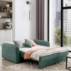 Wohnen Betten|Sofas<Zweisitzer Schlafsofa in Mintgrün Velours - Ronn